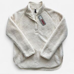 NWT 32 Degrees 1/4 Snap Front Pullover Fleece Teddy Bear Cozy Winter Jacket